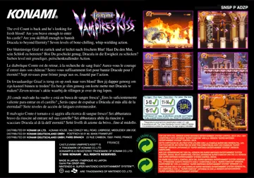 Castlevania - Vampire's Kiss (Europe) box cover back